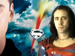 Still image of Nicolas Cage from the documentary about the unmade Superman movie 'Superman Lives