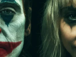 Joaquin Phoenix, Lady Gaga, and Brendan Gleeson in Joker: Folie à Deux (2024), directed by Todd Phillips.