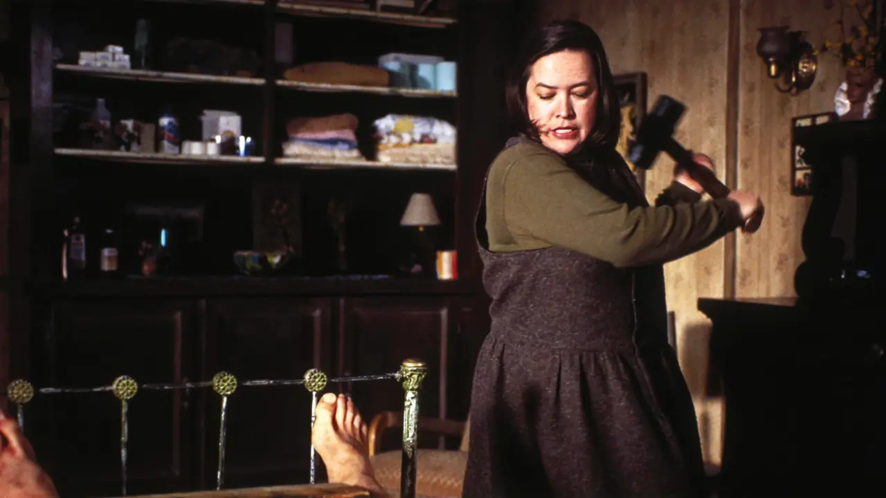 Photo from Misery (1990) starring James Caan and Kathy Bates, produced by Castle Rock Entertainment - Filmdb.co.uk.