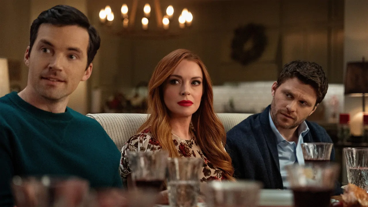 Photo from Our Little Secret (2024) starring Lindsay Lohan, Ian Harding, and Kristin Chenoweth on Netflix - Filmdb.co.uk